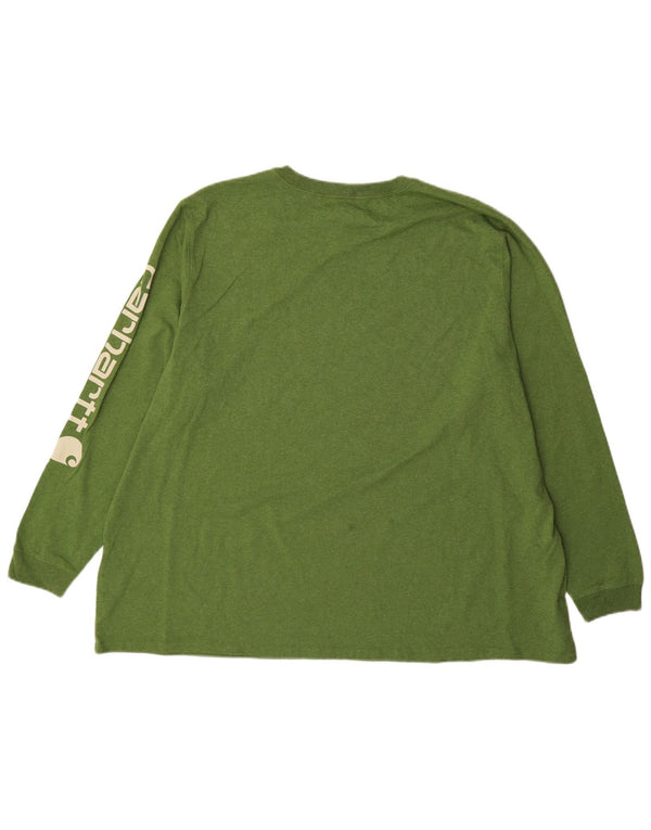 Carhartt Top gráfico de corte holgado para mujer, manga larga, UK 24/26 3XL, algodón verde