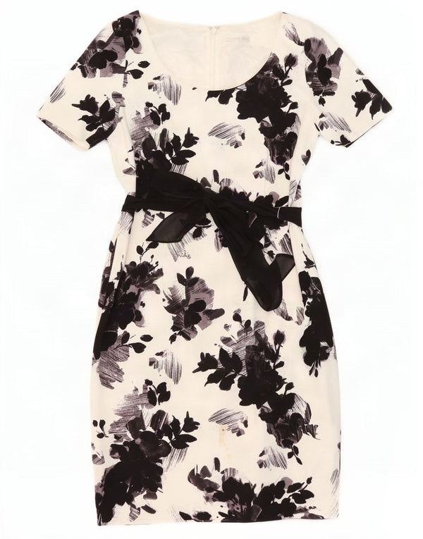 Jacques Vert Vestido tubo para mujer UK 44 Poliéster floral blanco grande