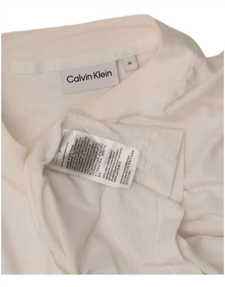 Calvin Klein Hombre Top Manga Larga XL Algodón Blanco