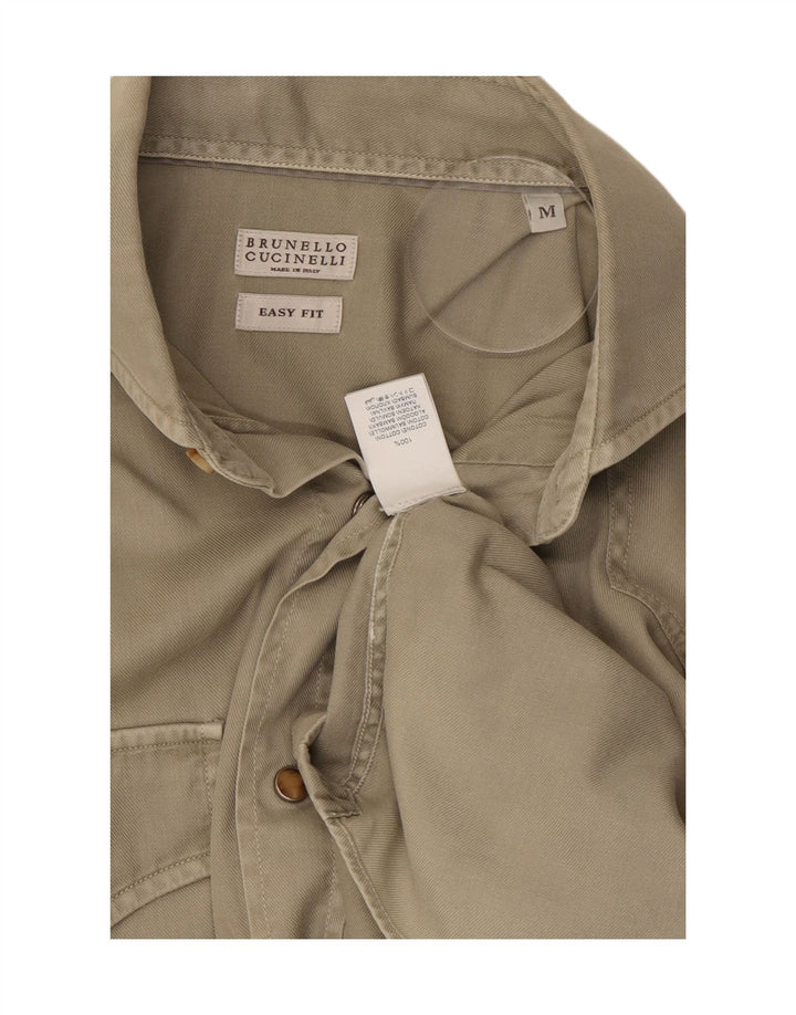 Camisa Brunello Cucinelli Hombre Algodón Gris Medio