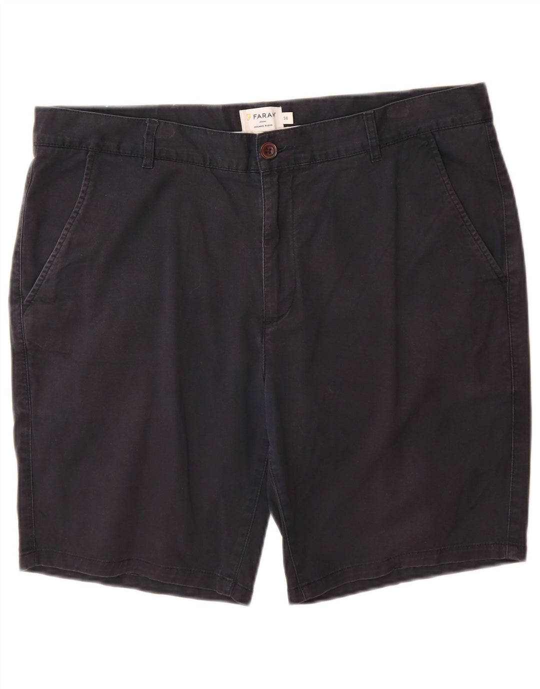 Farah Mens Chino Shorts W36 Grande Azul Marino Algodón