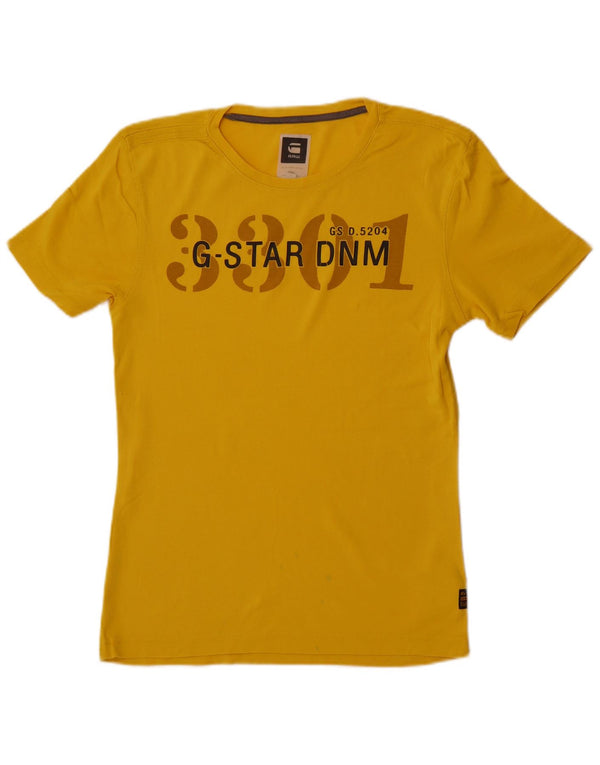 G-Star - Camiseta gráfica para hombre, talla grande, algodón amarillo