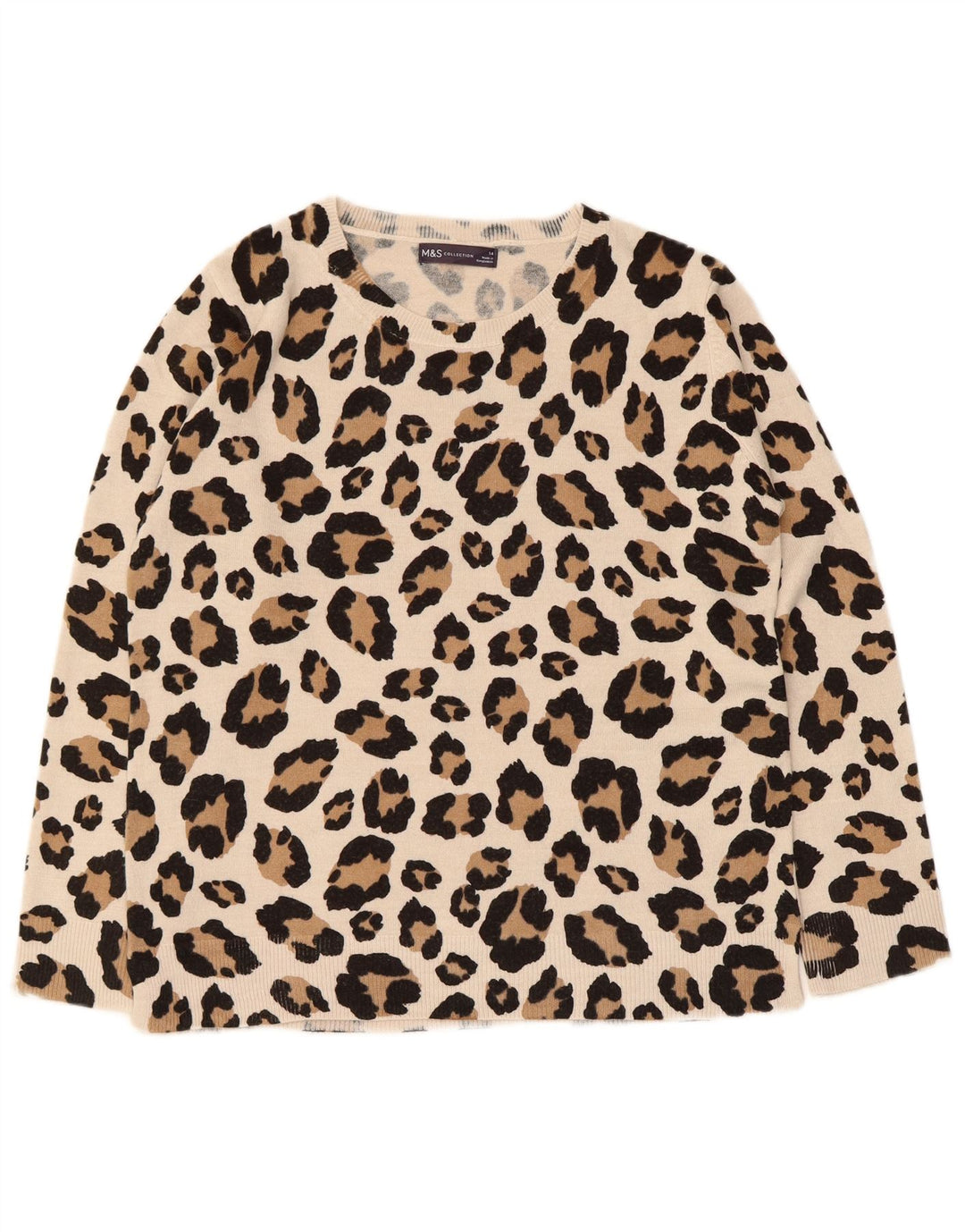 Marks & Spencer Jersey con Cuello Barco para Mujer UK 44 Medium Beige