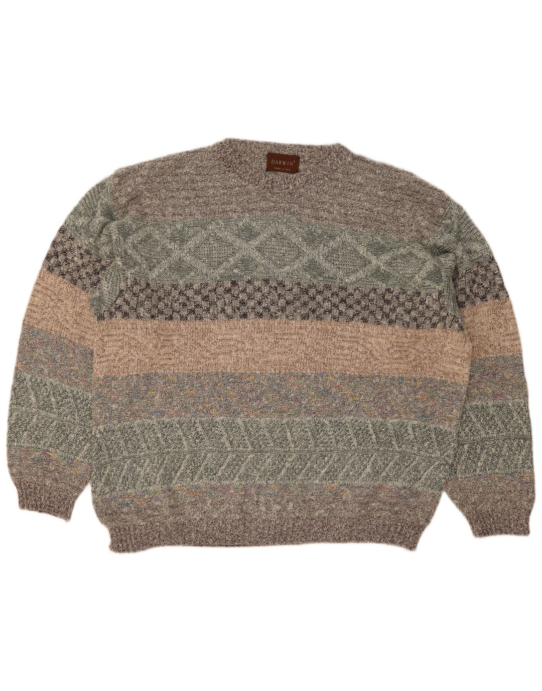 Jersey Darwin para Hombre con Cuello Redondo Talla 52 Grande a Rayas Multicolor