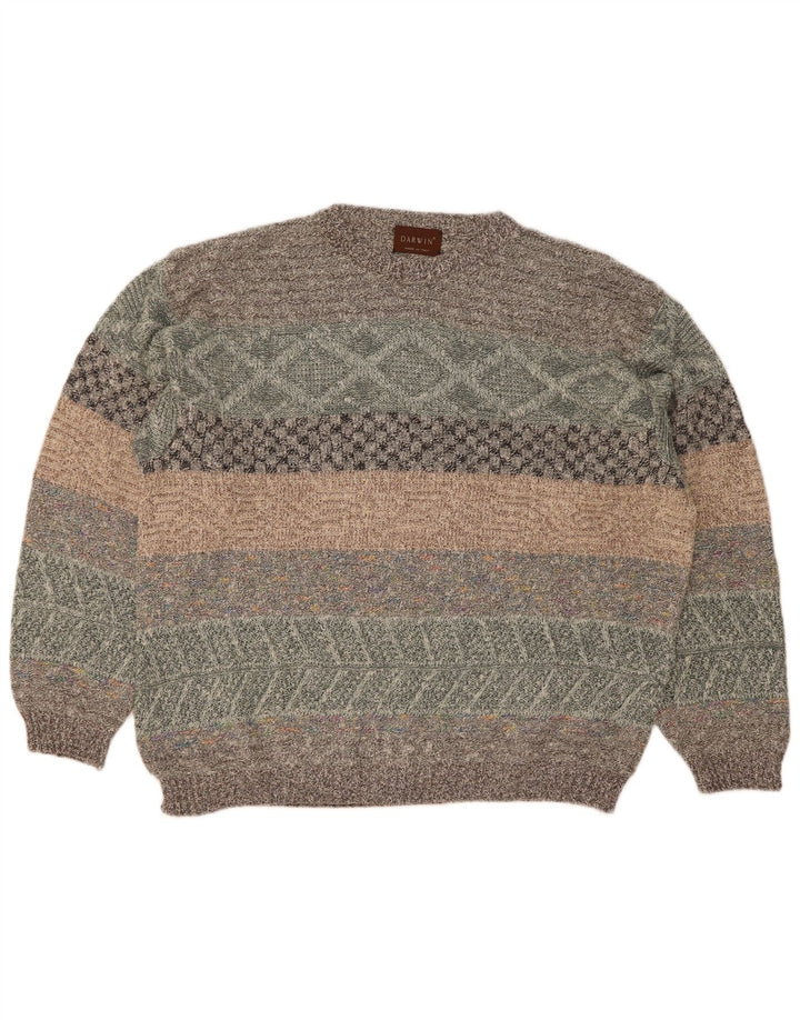 Jersey Darwin para Hombre con Cuello Redondo Talla 52 Grande a Rayas Multicolor