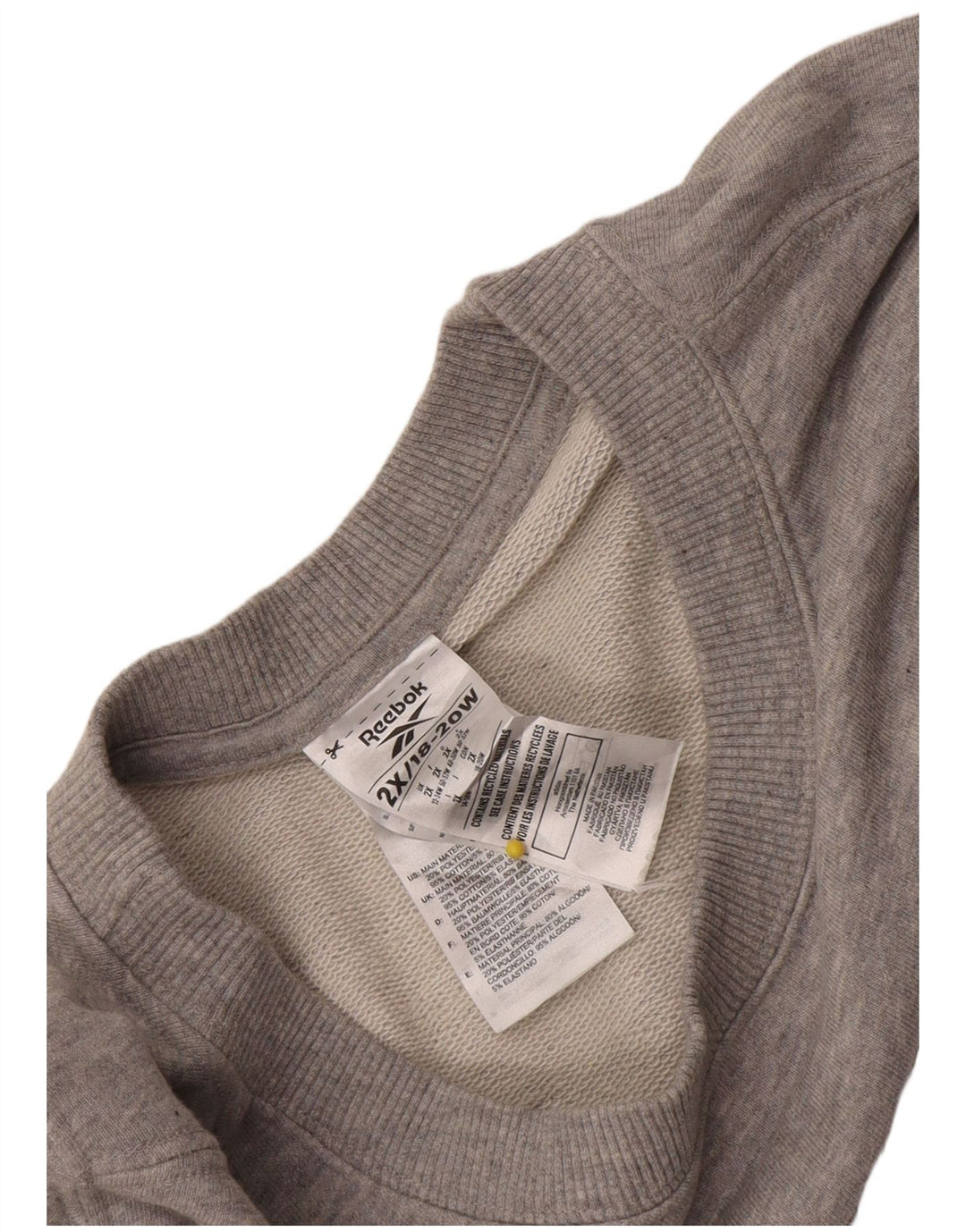 Reebok Sudadera gráfica para mujer Jersey UK 22/24 2XL Poliéster moteado gris
