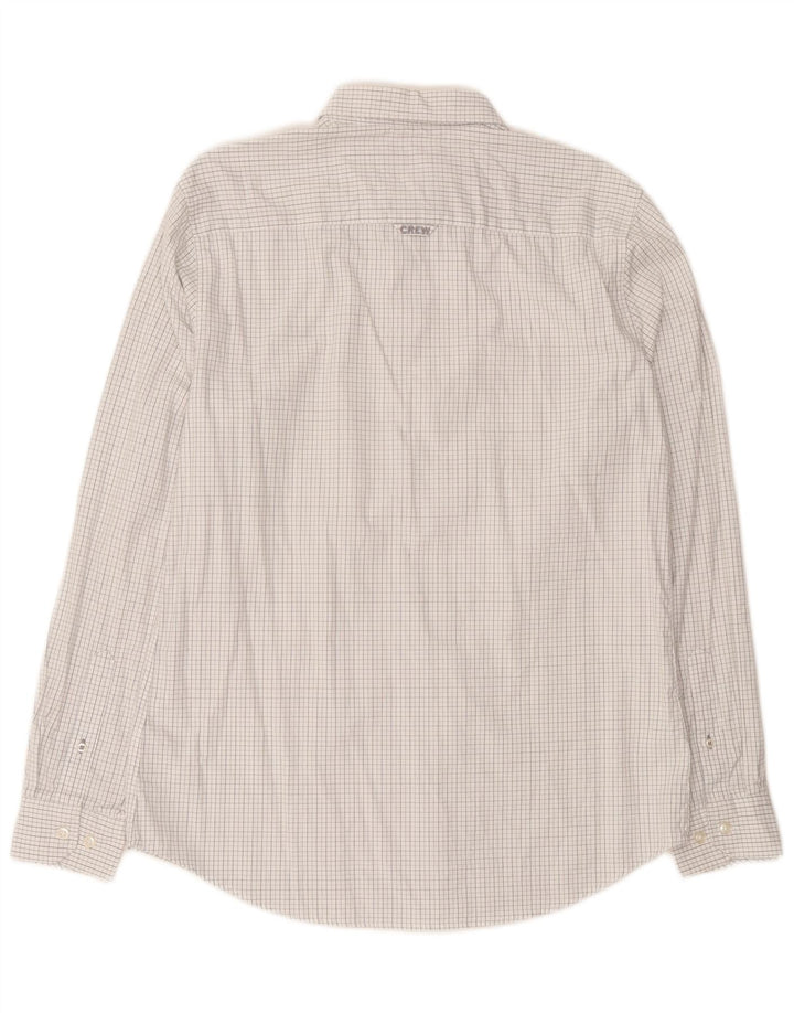CREW CLOTHING Camisa ajustada para hombre de algodón a cuadros blanco mediano