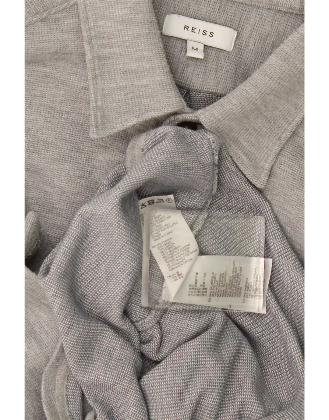Camisa Reiss Hombre Algodón Gris Medio