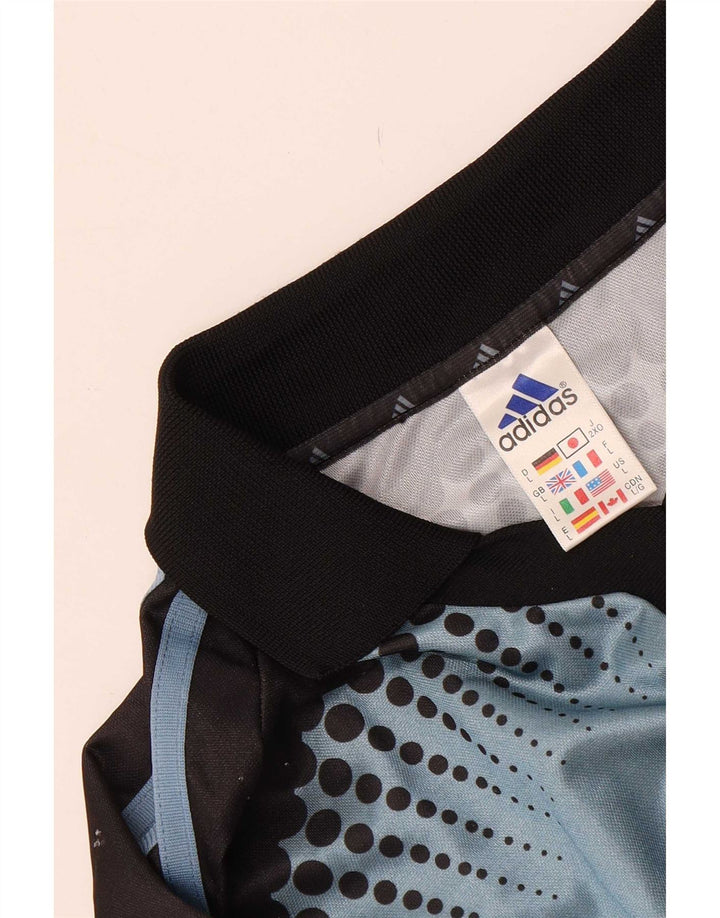 Adidas Mens Graphic Top Manga Larga Grande Azul Colorblock Poliéster