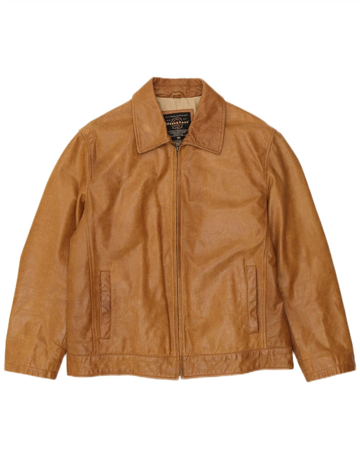 Mays & Rose Chaqueta de cuero para hombre UK 42 XL Beige