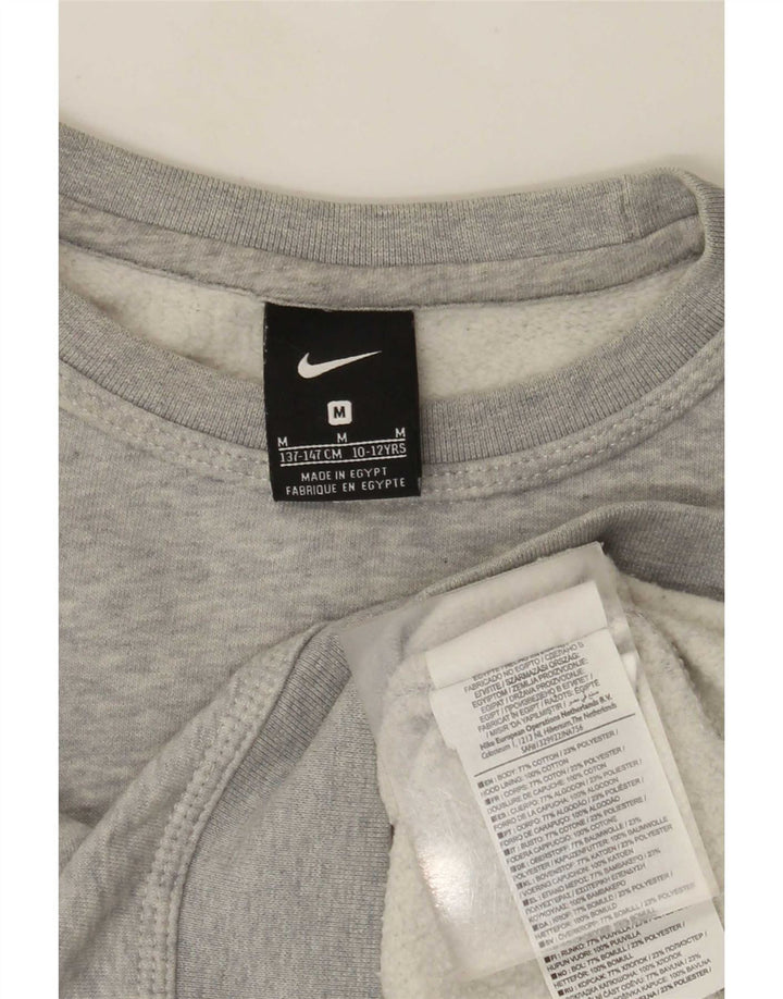 Nike - Sudadera para niño (10-11 años, algodón moteado), color gris medio