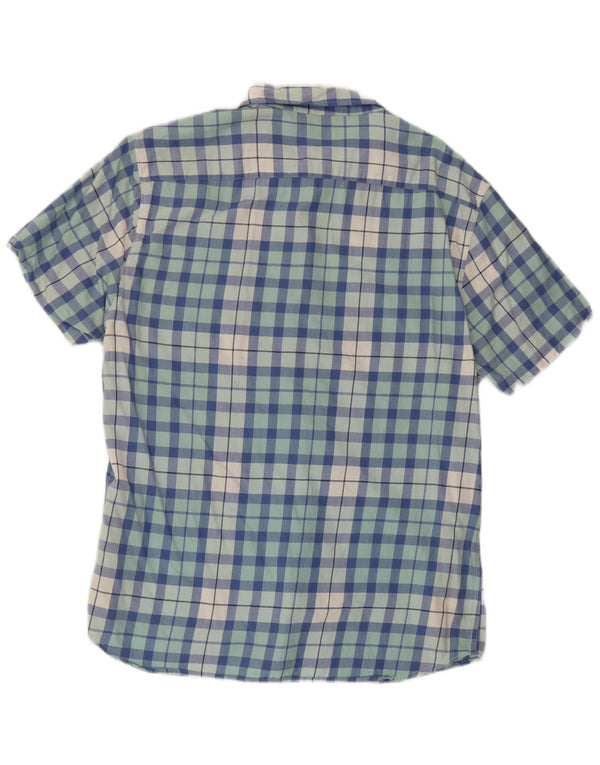 Lee Camisa Slim Fit De Manga Corta Para Hombre XL De Algodón A Cuadros Azul
