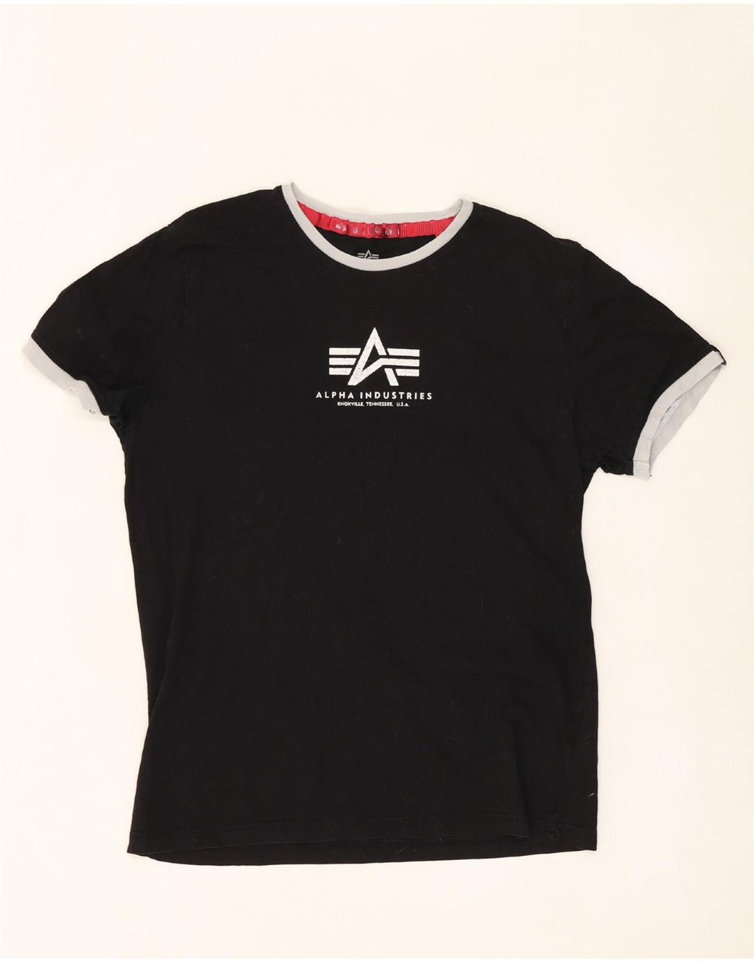 ALPHA INDUSTRIES Camiseta gráfica para mujer Top UK 44 Algodón negro mediano