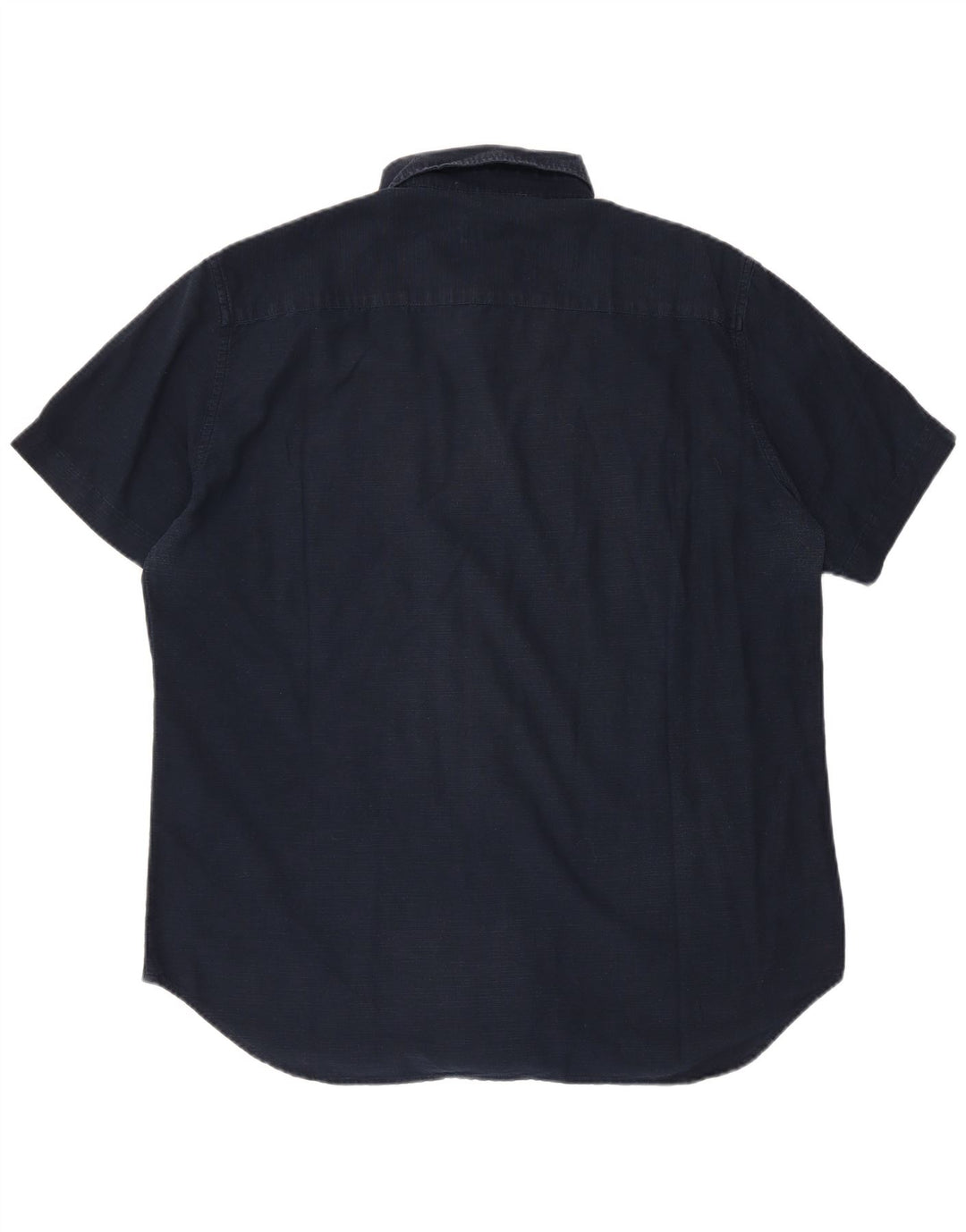 Camisa Carrera Hombre Manga Corta XL Azul Marino Algodón