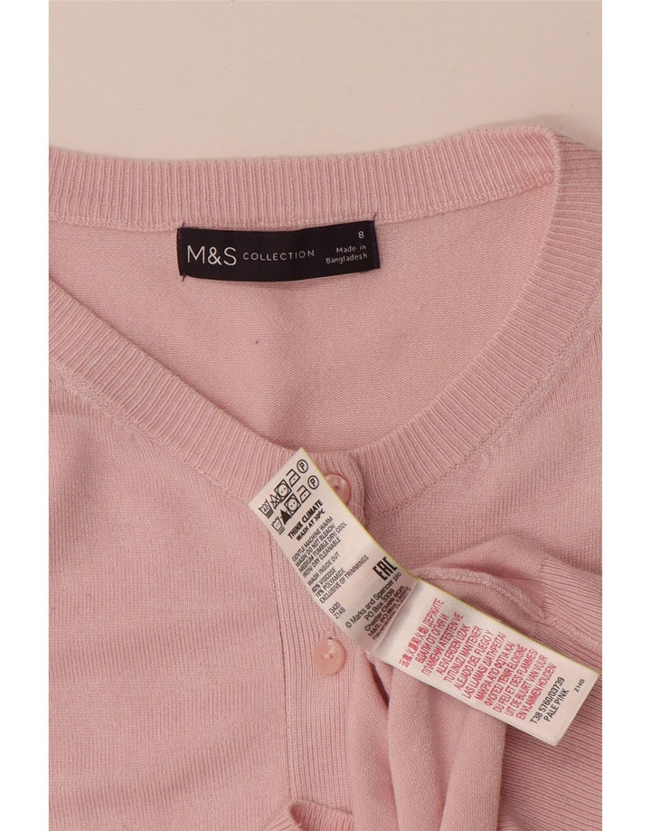 MARKS & SPENCER Suéter tipo cárdigan para mujer UK 8 Small Viscosa rosa