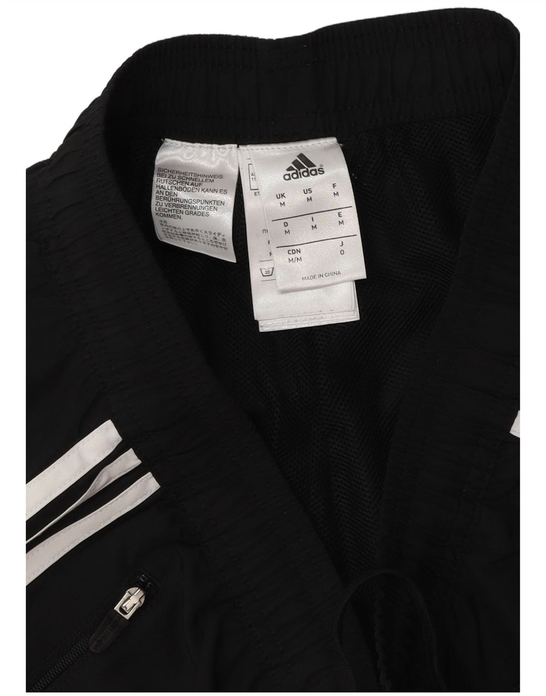 Adidas Hombre Pantalones De Chándal Joggers Medium Negro Rayas Poliéster