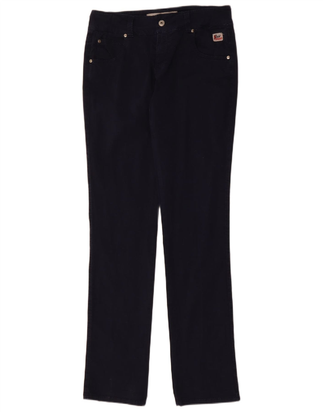 ROY ROGERS Pantalones informales ajustados para mujer W29 L34 Algodón azul marino