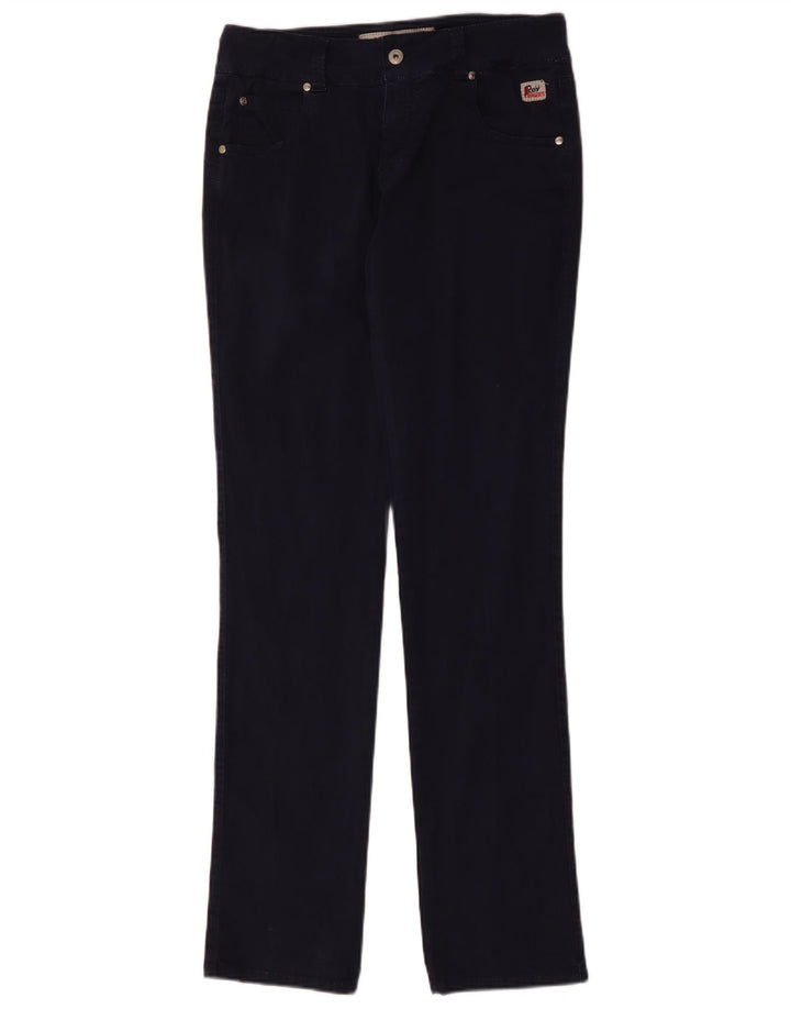 ROY ROGERS Pantalones informales ajustados para mujer W29 L34 Algodón azul marino