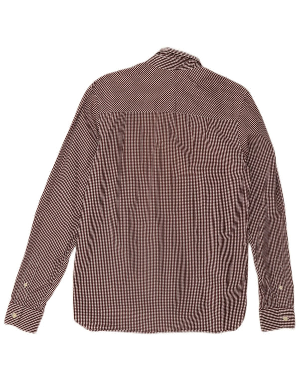 Fred Perry - Camisa para hombre pequeña de algodón a cuadros en color burdeos