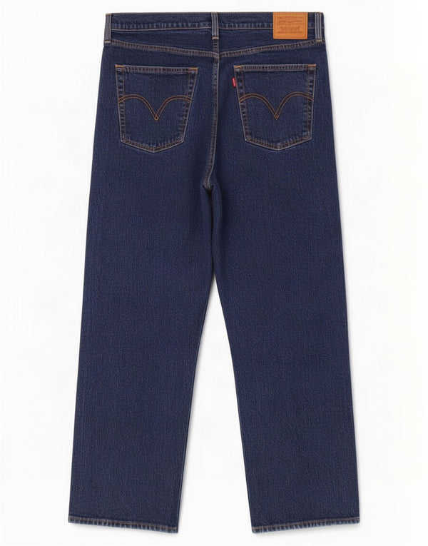 Vaqueros rectos de cintura alta Ribcage para mujer Levi's W32 L29 Algodón azul marino