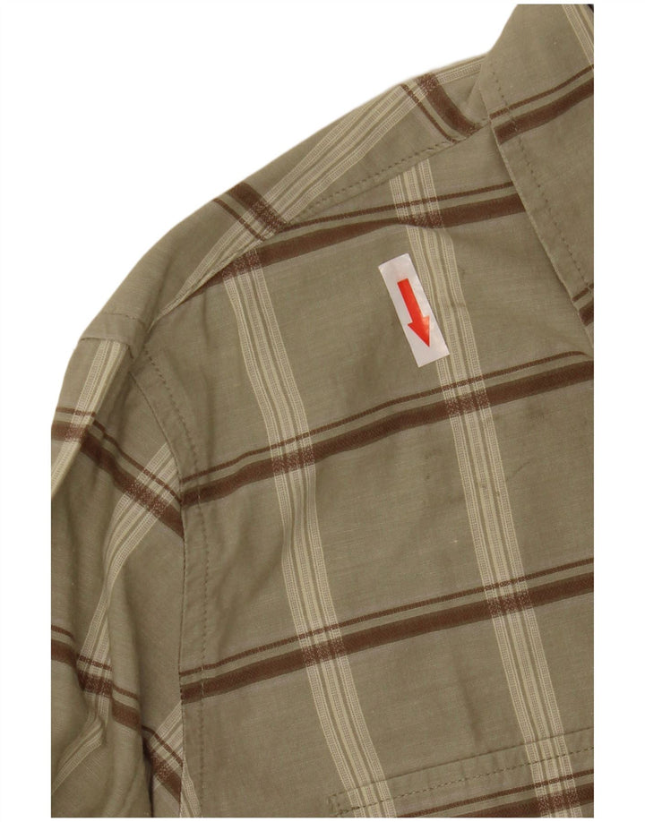 Camisa Timberland para mujer UK 14 Medium Khaki Check Cotton