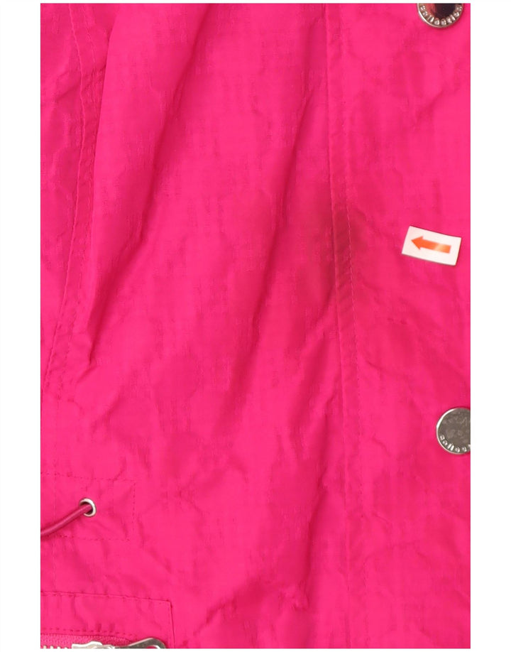 Marks & Spencer Chaqueta impermeable con capucha para mujer UK 40 XL Poliéster rosa