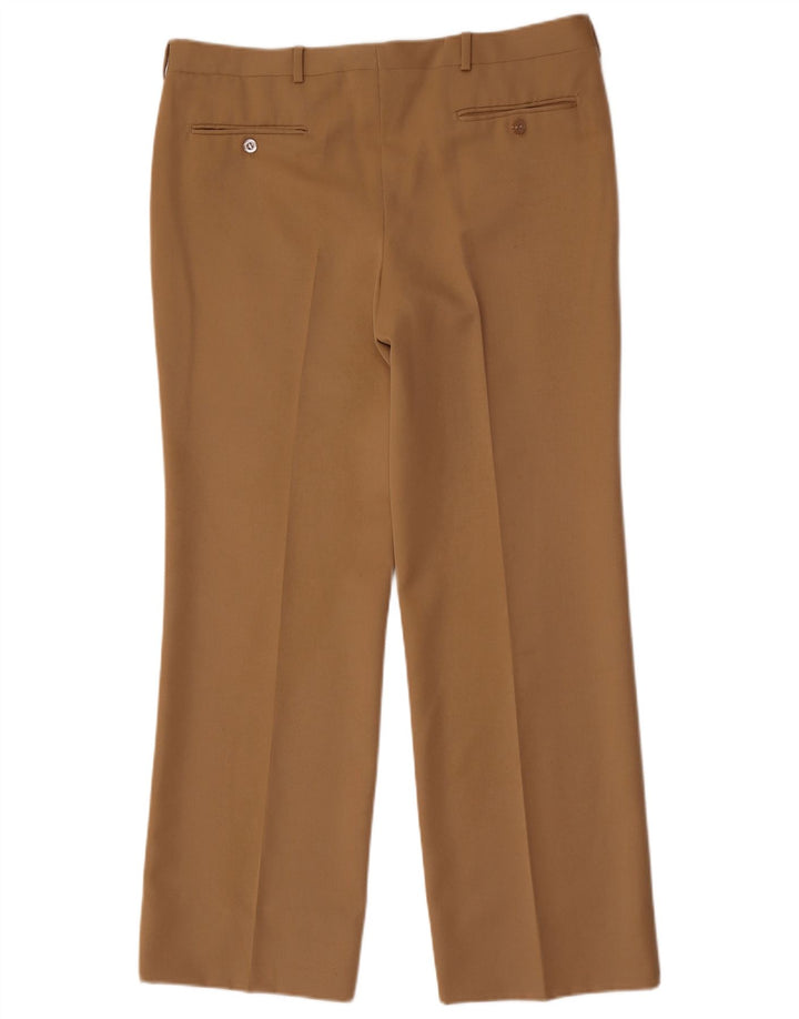 Pantalón de traje recto vintage para hombre W36 L30 Beige