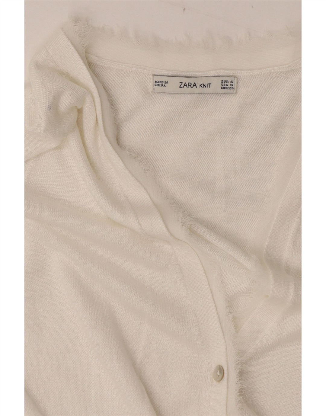 Zara Mujer Cárdigan Suéter UK 10 Small Blanco