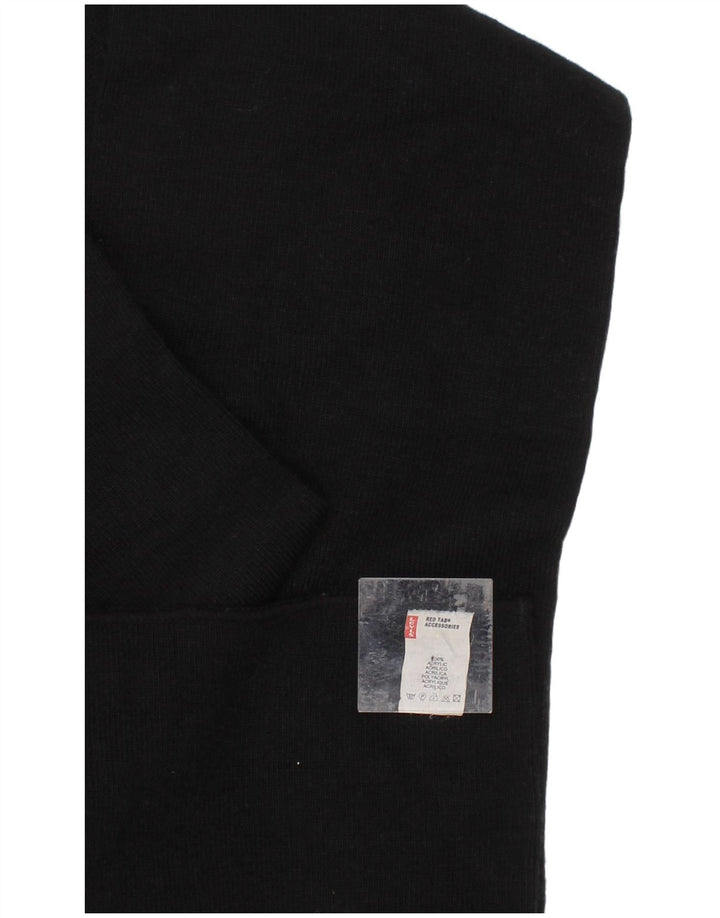 LEVI'S Mens Rectangle Scarf One Size Black Acrylic