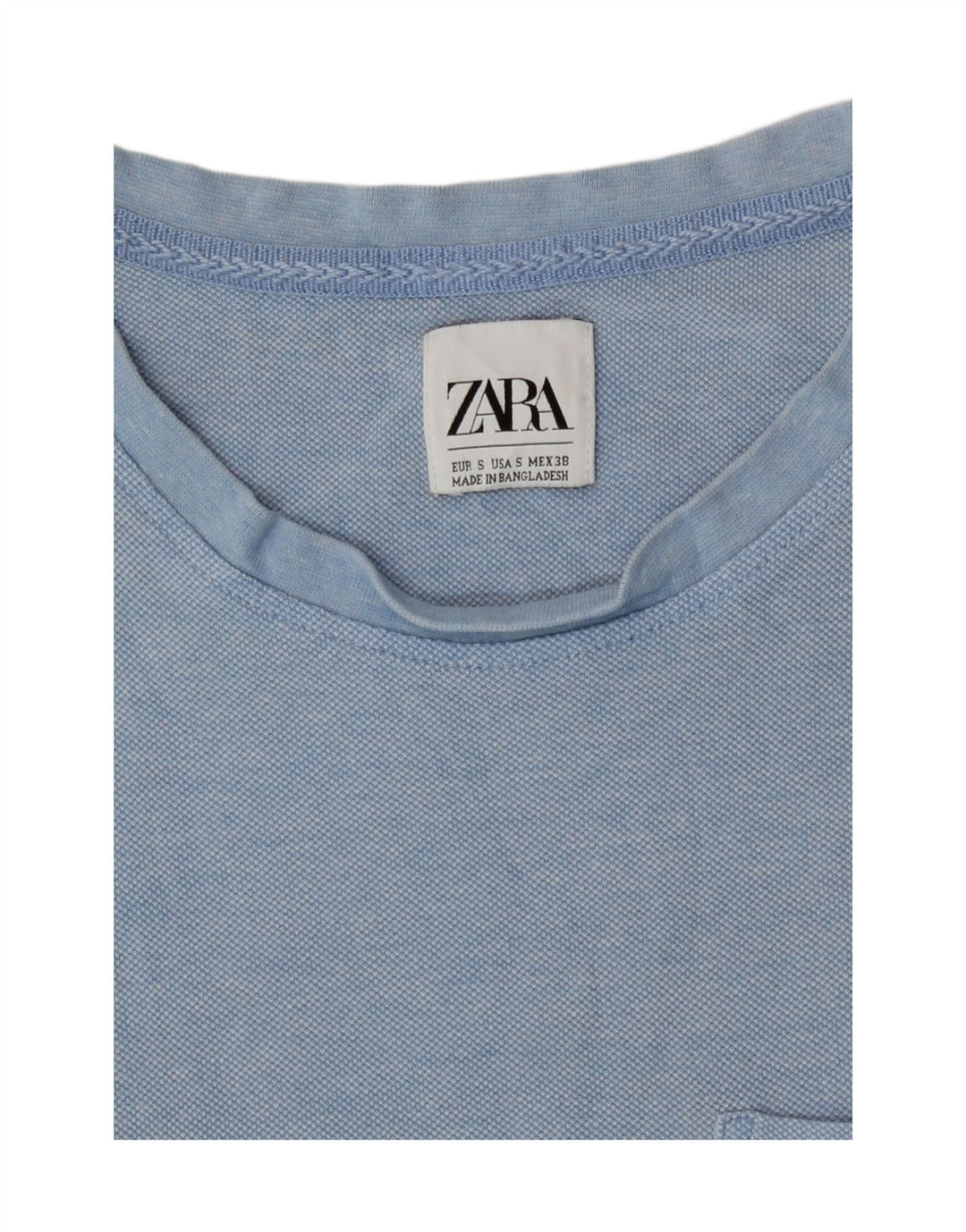 Zara Hombre Camiseta Top Small Azul