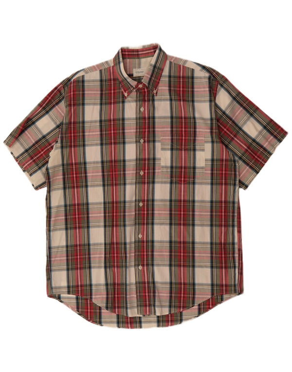 BENETTON Camisa Manga Corta Hombre Cuadros Grandes Multicolor