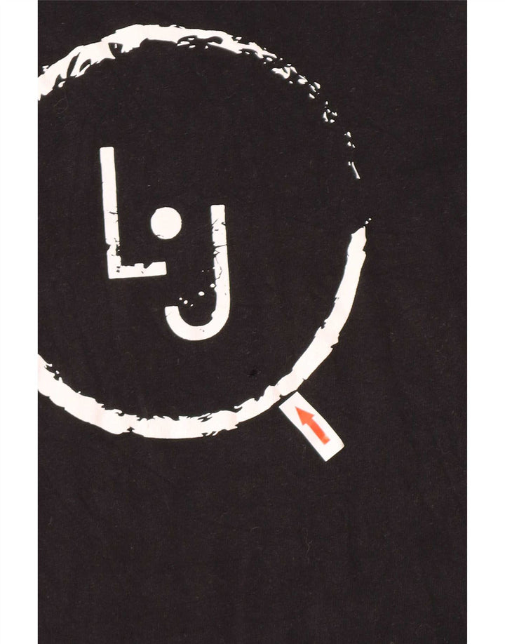Liu Jo - Camiseta gráfica para hombre, talla pequeña, algodón negro