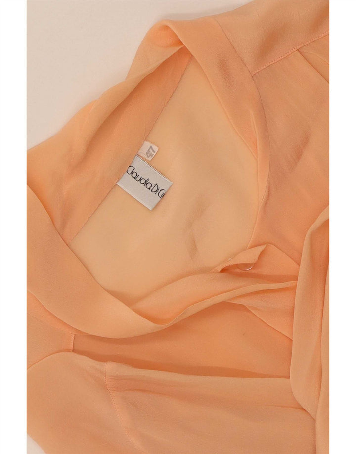 Blusa camisera vintage para mujer IT 47 Large Orange