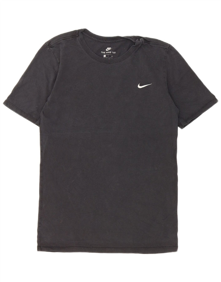 Nike Camiseta de corte atlético para hombre, talla pequeña, algodón negro