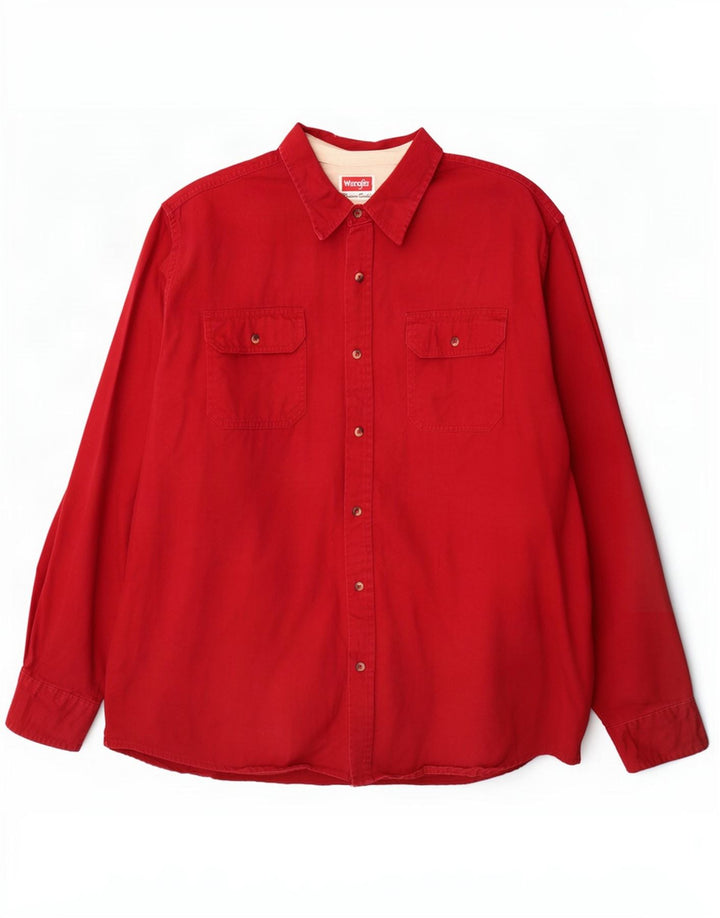 Camisa Wrangler Hombre XL Algodón Rojo