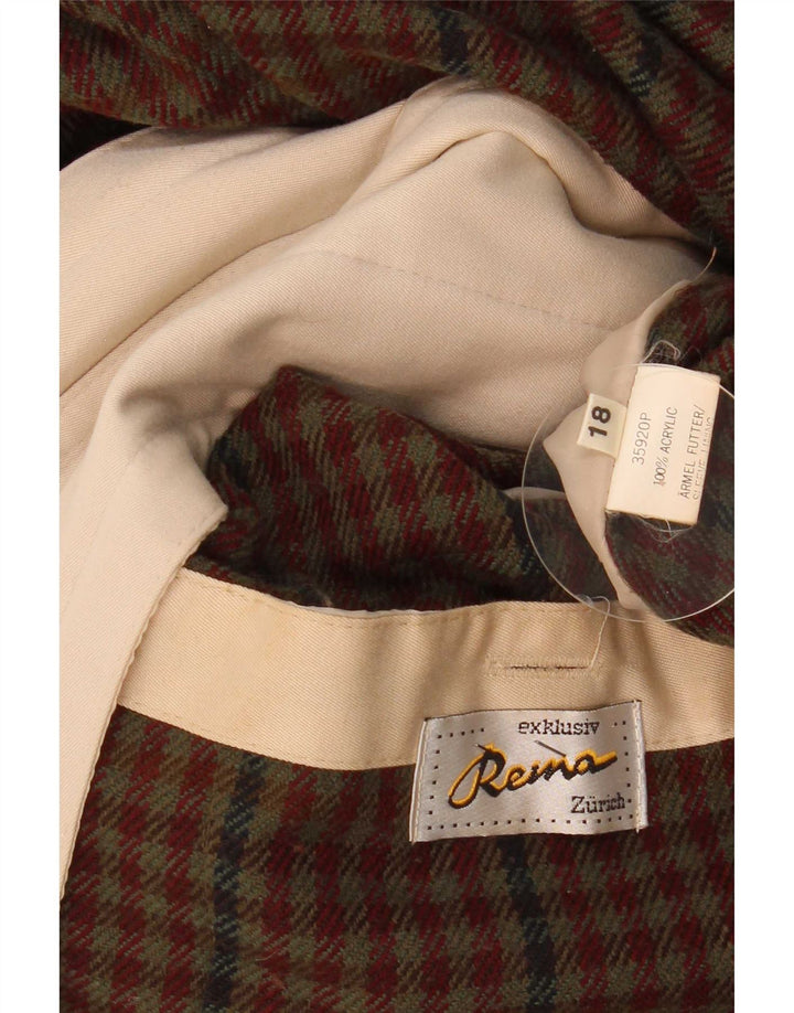 Vintage mujer abrigo Reino Unido 18 XL Beige Acrílico