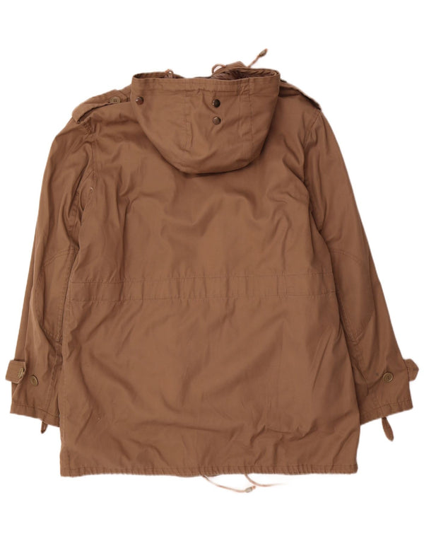 Chaqueta militar vintage con capucha para hombre IT 52 XL Poliéster beige