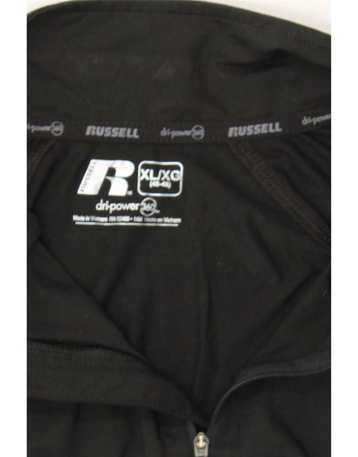 RUSSELL ATHLETIC Mens Dri-Power Pullover Tracksuit Top UK 46/48 XL Black Vintage Russell Athletic and Second-Hand Russell Athletic from Messina Hembry 