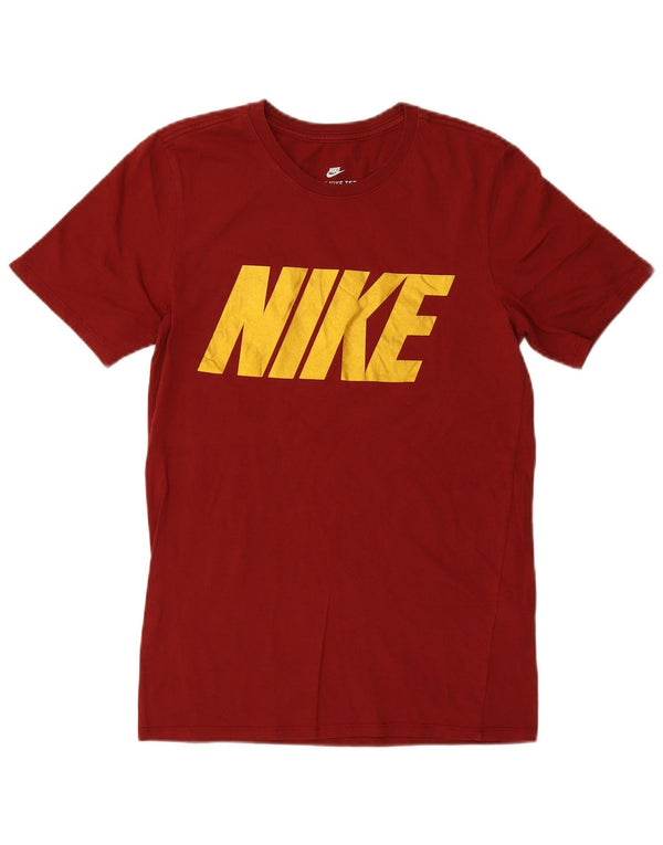 NIKE Camiseta gráfica para hombre Top Small Borgoña Algodón