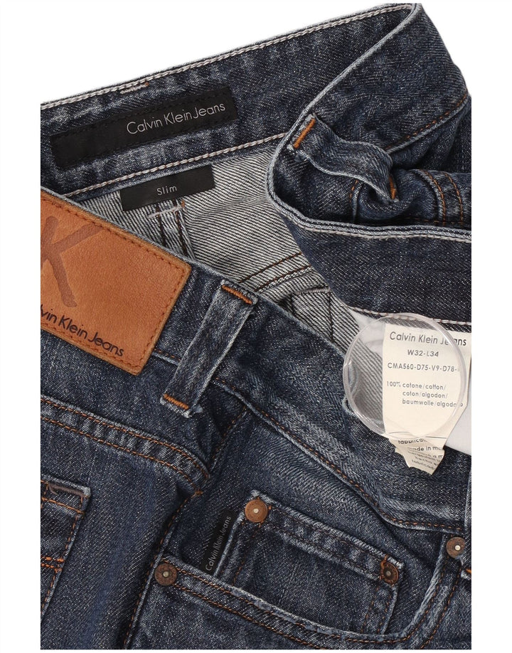 Calvin Klein Jeans ajustados para hombre W32 L34 Algodón azul