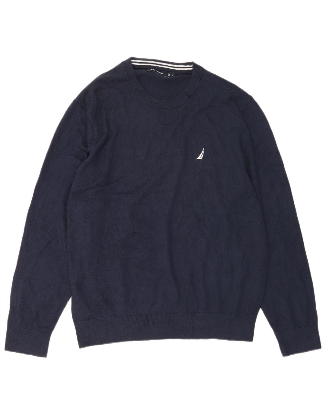 Nautica Jersey de cuello redondo para hombre, talla grande, azul marino