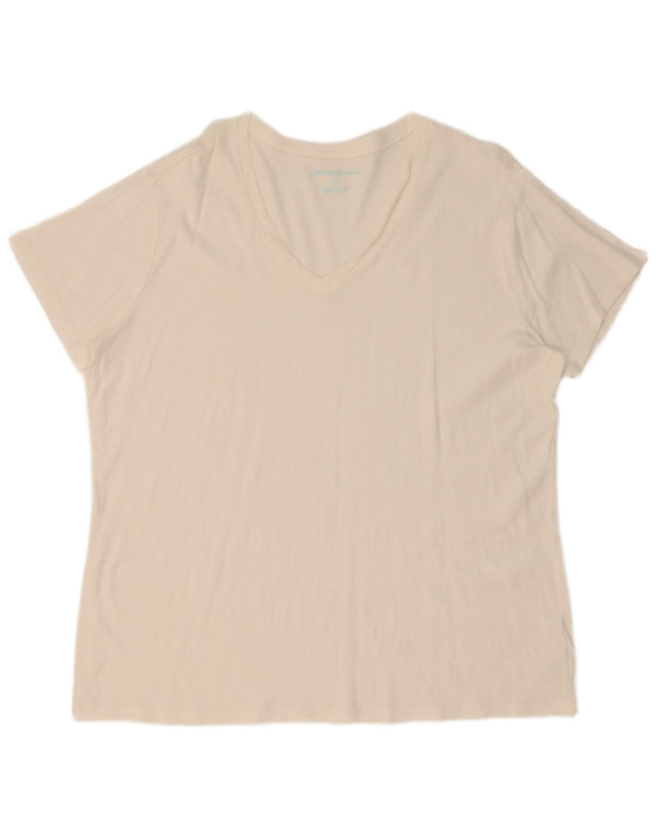 Eddie Bauer Camiseta para mujer Top UK 20 2XL Algodón blanco
