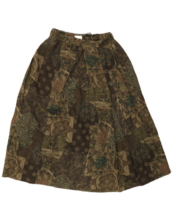 Meico Falda acampanada para mujer UK 40 Large W30 Caqui Floral