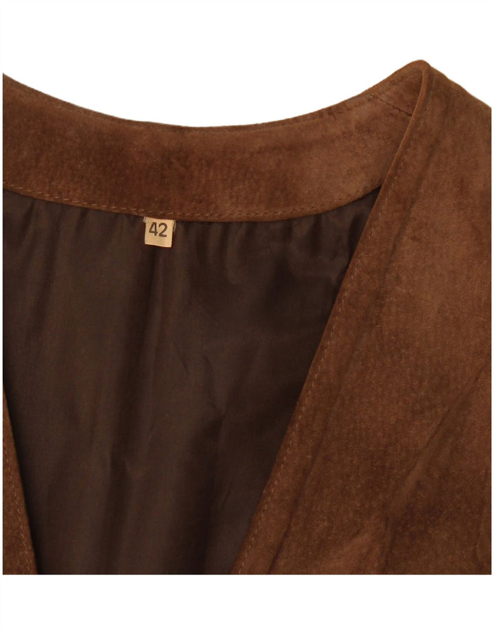 Chaleco de ante vintage para mujer IT 42 Marrón medio