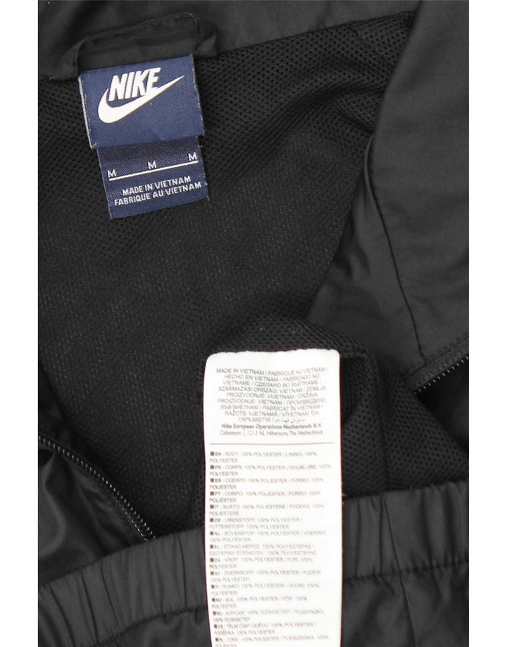 Nike Chaqueta impermeable para hombre UK 38 Mediano Negro Poliéster