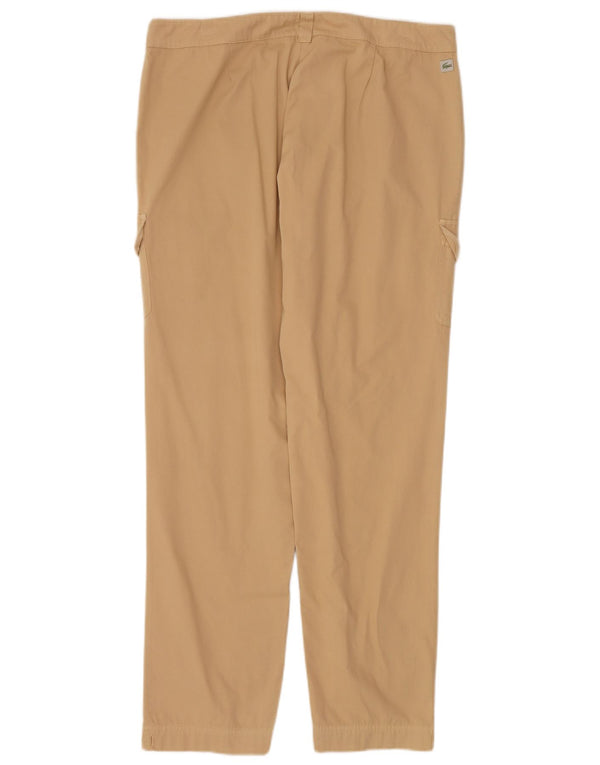 Lacoste Pantalón cargo recto para mujer Talla 44 Grande W34 L32 Algodón beige