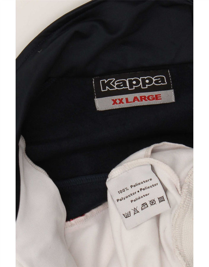 Kappa Hombre Chándal Top Chaqueta 2XL Blanco Colorblock Poliéster