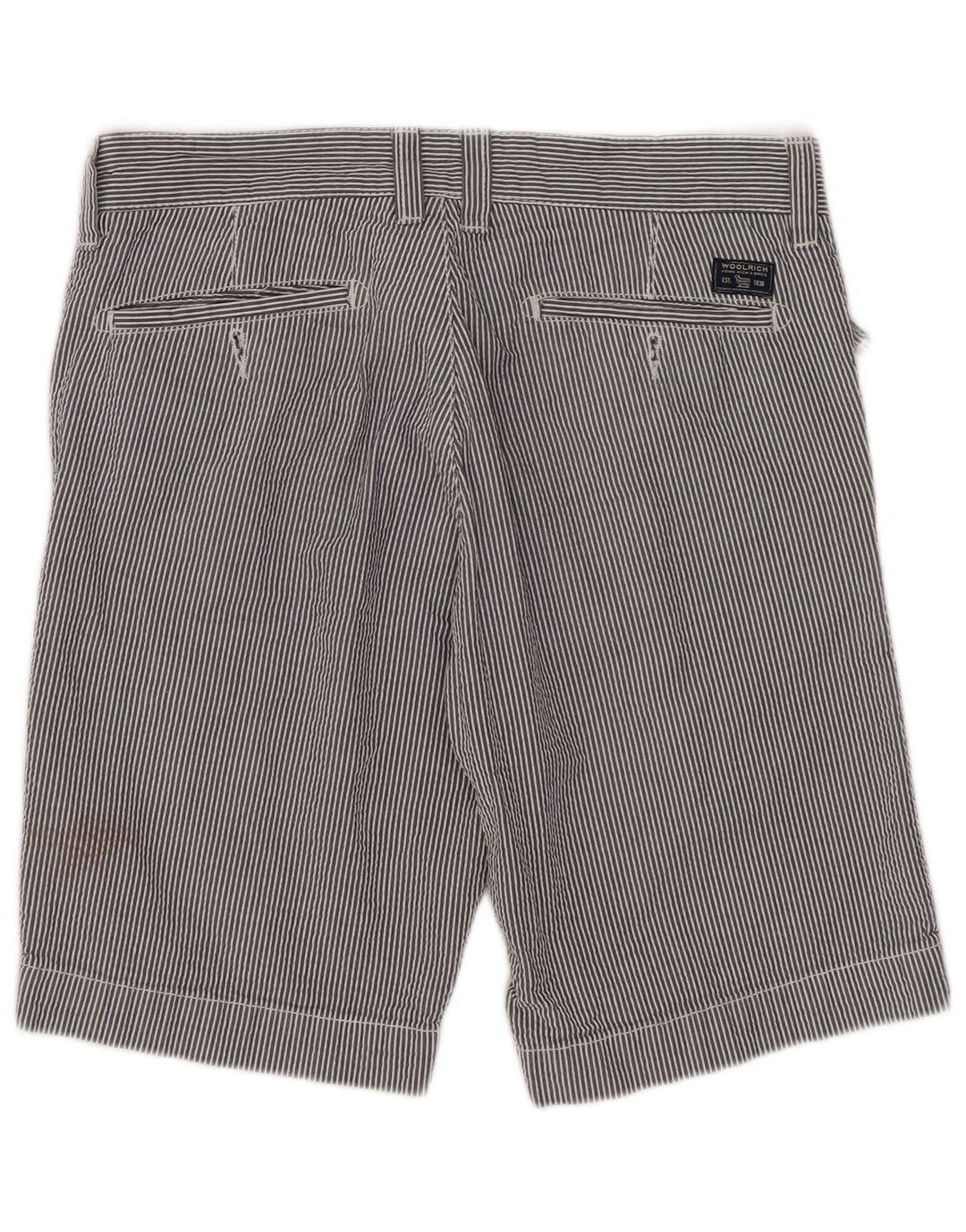 Woolrich Pantalones cortos casuales para hombre W30 Algodón a rayas azul marino mediano