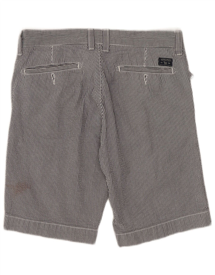 Woolrich Pantalones cortos casuales para hombre W30 Algodón a rayas azul marino mediano