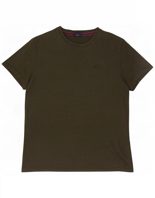 Superdry Hombre Camiseta Top XL Caqui Algodón